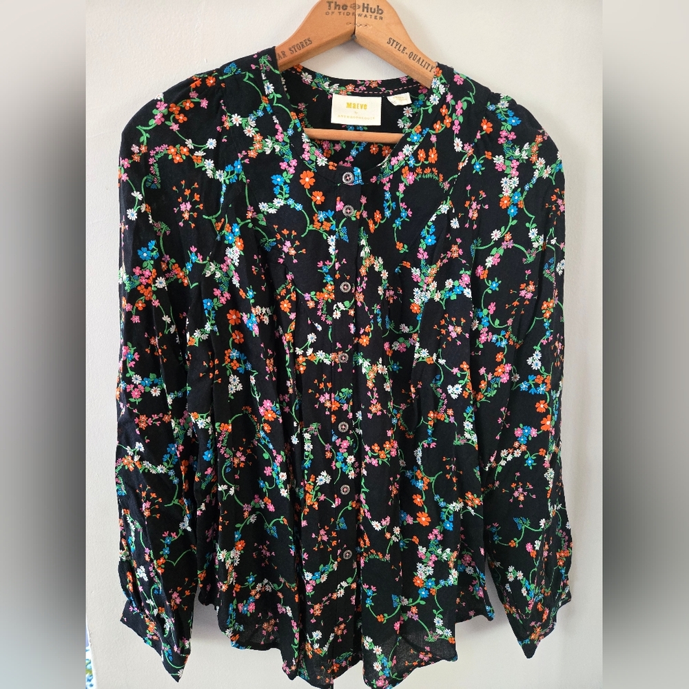 Anthropolgie Multicolor Floral Women's Top Size Small